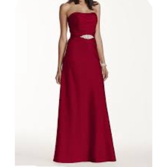 David's Bridal Dresses Davids Bridal Strapless Long Satin Dress
